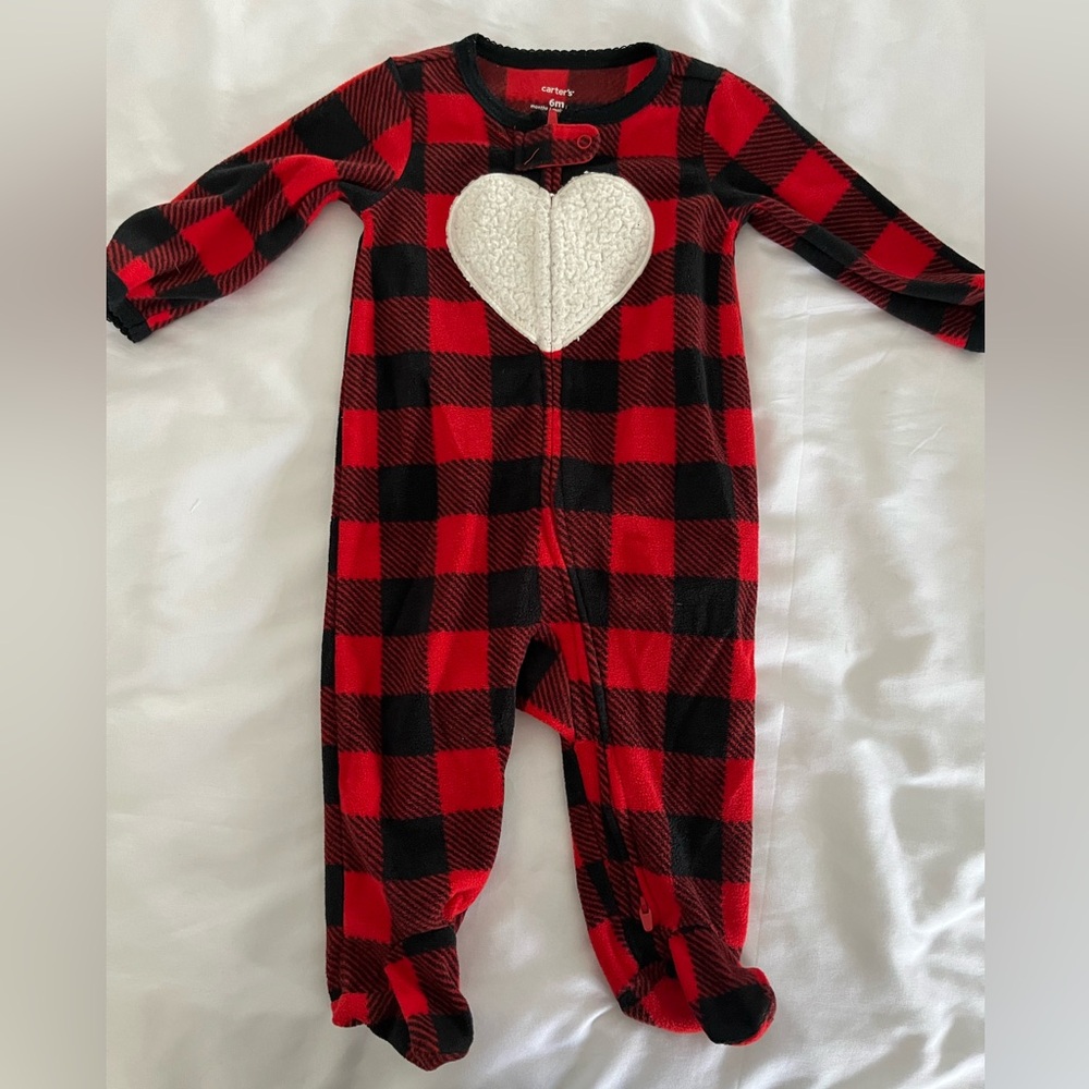 Carter’s double-zipper flannel onesie
